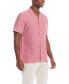 Фото #5 товара Men's Short Sleeve Linen Cotton Grid Dobby Shirt