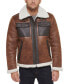 Фото #1 товара Men's Faux Leather Shortie Rancher Jacket with Fleece Accents