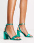 Фото #2 товара RAID Wink block heel sandals in teal metallic