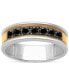 Men's Black Sapphire Band (3/4 ct. t.w.) in Sterling Silver & 18k Gold-Plate