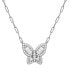 Фото #1 товара Cubic Zirconia Butterfly Necklace, Gold Plate 16+2" extender