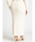 Фото #2 товара Plus Size Maxi Sweater Skirt With Button Down Placket - 14/16, Cream