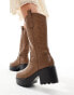 KOI Wintu long chunky western boots in brown Коричневый, 41 - фото #3