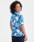 Фото #2 товара Women's Printed Elbow-Sleeve Boat-neck Top, Created for Macy's