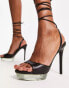 Фото #3 товара ALDO Bossis platform heeled sandals with clear sole in black