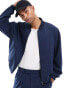 ASOS DESIGN bomber smart co-ord jacket with pocket detailing in navy Синий, XS - Chest 36 - фото #1