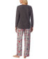 Фото #2 товара Пижама Cuddl Duds Top & Print Pants