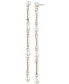 Gold-Tone Bar & Imitation Pearl Linear Drop Earrings - фото #1