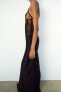 Фото #6 товара Атласное платье в бельевом стиле с кружевом ZARA
