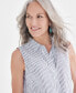Фото #2 товара Women's Striped Sleeveless Popover Top, Created for Macy's