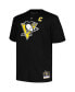 Фото #3 товара Men's Mario Lemieux Black Pittsburgh Penguins Big and Tall Captain Patch Name and Number T-shirt