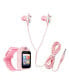 ფოტო #3 პროდუქტის Kid's Pink Unicorn Silicone Strap Touchscreen Smart Watch 42mm with Earbuds Gift Set