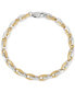 Фото #1 товара Men's Two-Tone Link Bracelet in 18k Gold-Plated Sterling Silver & White Rhodium