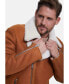 ფოტო #3 პროდუქტის Men's Fashion Jacket, Washed Whiskey With White Wool