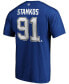 ფოტო #3 პროდუქტის Men's Steven Stamkos Blue Tampa Bay Lightning Team Authentic Stack Name and Number T-shirt