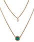 Gold-Tone Cubic Zirconia & Pavé Color Inlay Layered Pendant Necklace, 16" + 3" extender