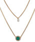 ფოტო #1 პროდუქტის Gold-Tone Cubic Zirconia & Pavé Color Inlay Layered Pendant Necklace, 16" + 3" extender