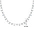 Фото #2 товара Macy's cubic Zirconia Multi Shaped Tennis Necklace 18" in Fine Silver Plate