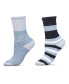 ფოტო #2 პროდუქტის Men's Diabetic Multi-Stripe Full Cushion Crew Socks, Pair of 2