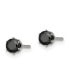 ფოტო #3 პროდუქტის Stainless Steel Polished Black Round CZ Stud Earrings