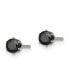 Фото #3 товара Stainless Steel Polished Black Round CZ Stud Earrings