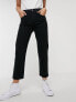 Levi's 501 high rise straight leg crop jeans in black