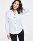 Petite Button-Front Blouse, Created for Macy's