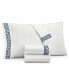 Фото #1 товара Chain Links Embroidered 100% Pima Cotton Pillowcase, King, Created for Macy's