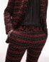 Topman super skinny tartan checked suit trousers in red