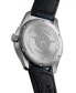 ფოტო #2 პროდუქტის Men's Swiss Automatic Spirit Zulu Time Blue Leather Strap Watch 42mm