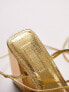 Фото #4 товара Сандалии на платформе с золотыми каблуками и шнуровкой по щиколотку Topshop - Eve.
