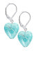 Turquoise Caress turquoise earrings with pure silver in Lampglas ELH12 pearls