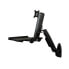 Фото #5 товара StarTech.com Wall Mount Workstation - Articulating Full Motion Standing Desk with Ergonomic Height Adjustable Monitor & Keyboard Tray Arm - Mouse & Scanner Holders - Single VESA Display - Black - 61 cm (24") - 360° - 90° - -5 - 35° - 8 kg