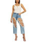 ფოტო #4 პროდუქტის Women's '90s High Rise Distressed Ankle Jeans