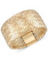 ფოტო #1 პროდუქტის Openwork Mesh Stretch Ring in 14k Gold, Made in Italy