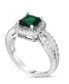 Кольцо Macy's Birthstone CZ Solitaire Silver Plate. May/Simulated Emerald, 7 - фото #1