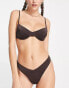 Фото #2 товара RVCA underwire bikini top in high shine brown