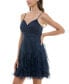 ფოტო #3 პროდუქტის Juniors' Glitter Tulle Sleeveless Fit & Flare Dress