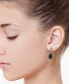 ფოტო #2 პროდუქტის EFFY® Onyx Dangle Hoop Drop Earrings in Sterling Silver & 18k Gold