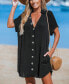 Women's Collared Front Button Cover-Up
