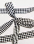 DesignB London pack of 2 black gingham ribbon hair bows