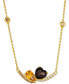 ფოტო #3 პროდუქტის Multi-Gemstone (2-1/4 ct. t.w.) & Diamond (1/4 ct. t.w.) Pear & Heart 19" Statement Necklace in 14k Gold