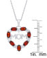 ფოტო #2 პროდუქტის Simulated Ruby and Cubic Zirconia 'Mom' Heart Pendant Necklace