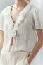 Фото #9 товара Блуза в романтическом стиле из смесового льна — zw collection ZARA