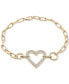 ფოტო #1 პროდუქტის Diamond Heart Paperclip Link Bracelet (1/2 ct. t.w.) in 14k Gold, Created for Macy's