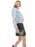 Фото #1 товара Ed Hardy micro twill cargo skirt with green dragon embroidery