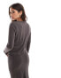 Vero Moda mix & match ribbed jersey cardigan co-ord in taupe grey