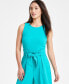 ფოტო #4 პროდუქტის Petite Women's Sleeveless Crewneck Tie-Waist Jumpsuit, Created for Macy's