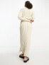 Фото #4 товара Trendyol high neck ribbed maxi dress in cream