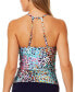 ფოტო #2 პროდუქტის Women's Printed High-Neck Tankini Top